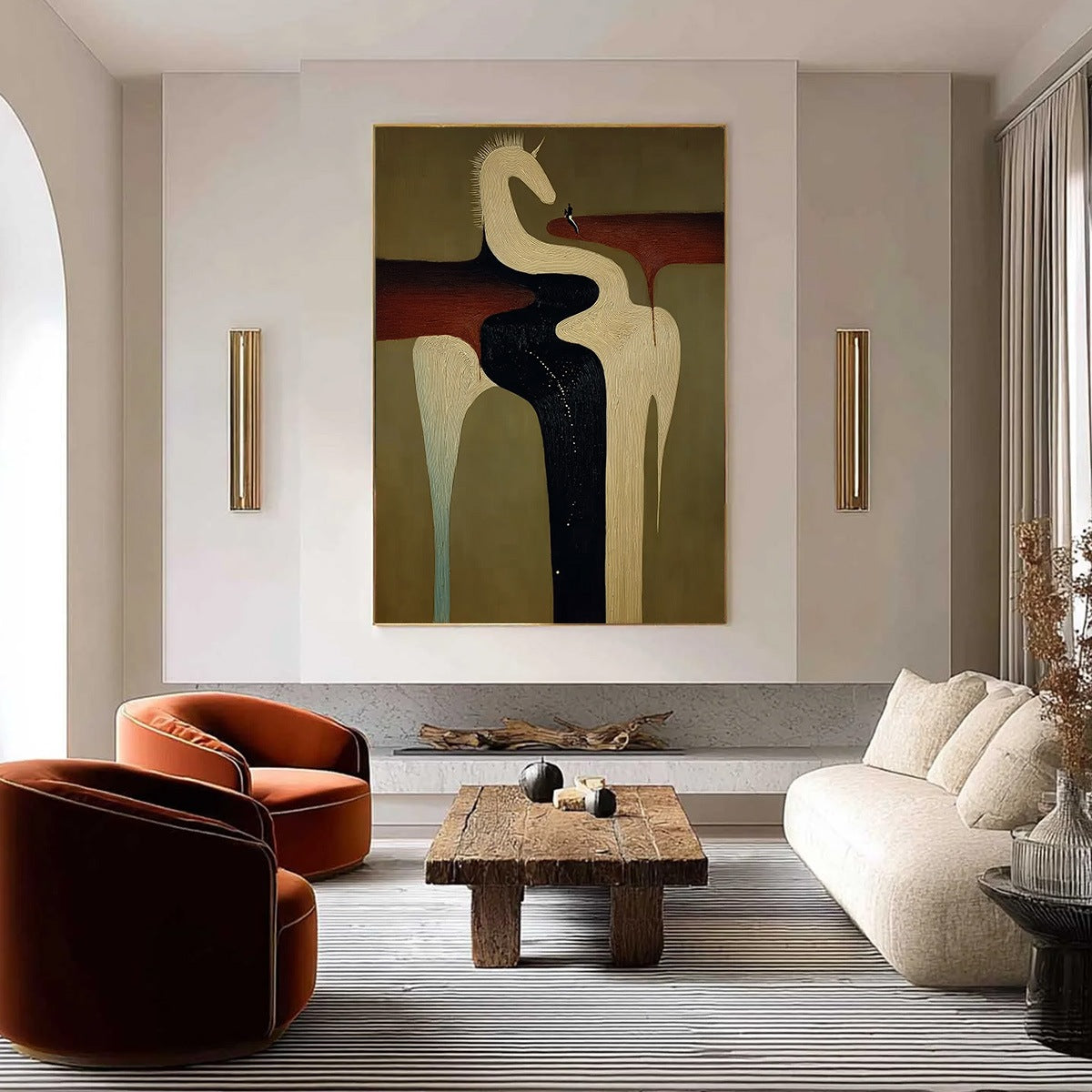 THE VOYAGER'S STEED: Textured Abstract Unicorn Painting for Modern Decor - Image 4
