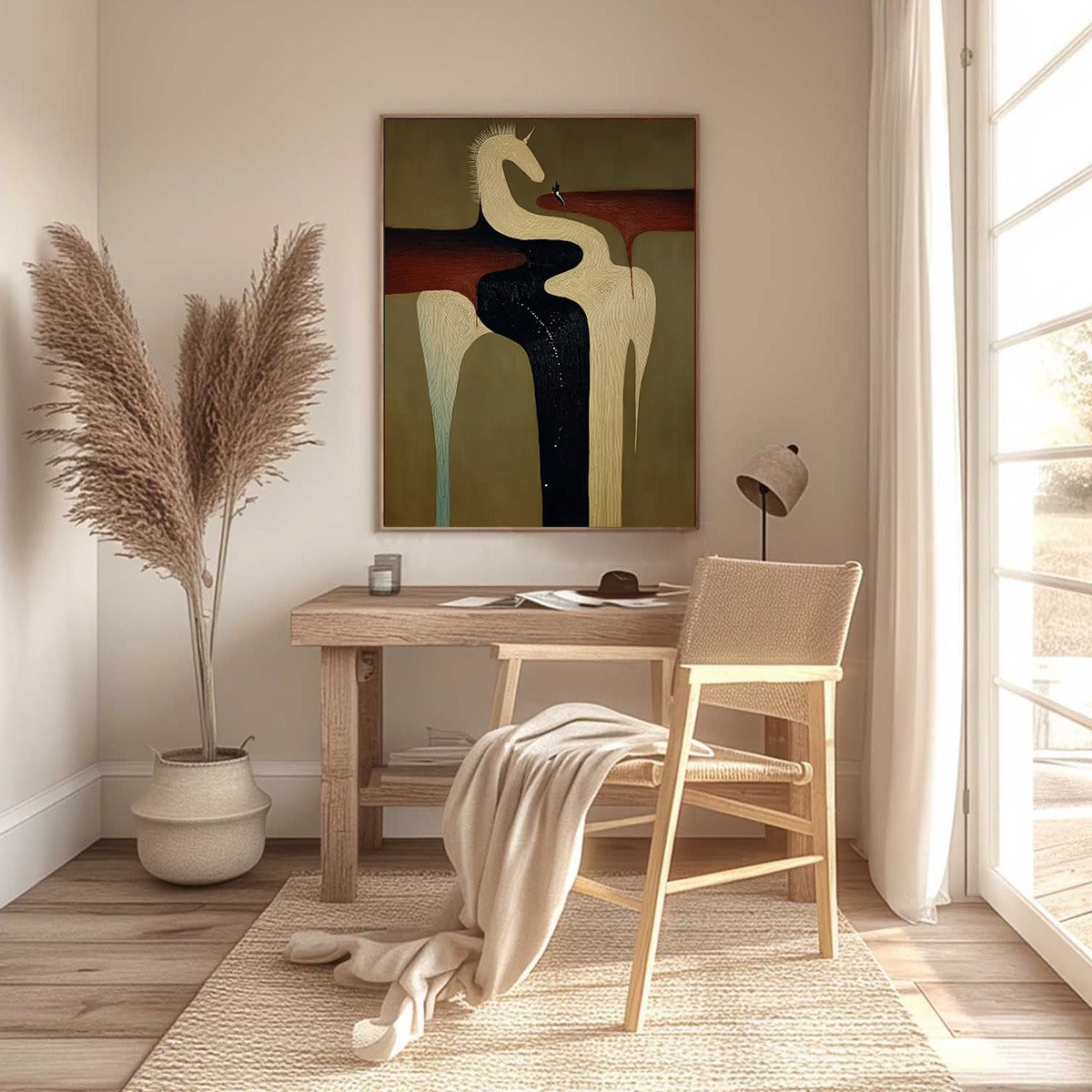 THE VOYAGER'S STEED: Textured Abstract Unicorn Painting for Modern Decor - Image 6