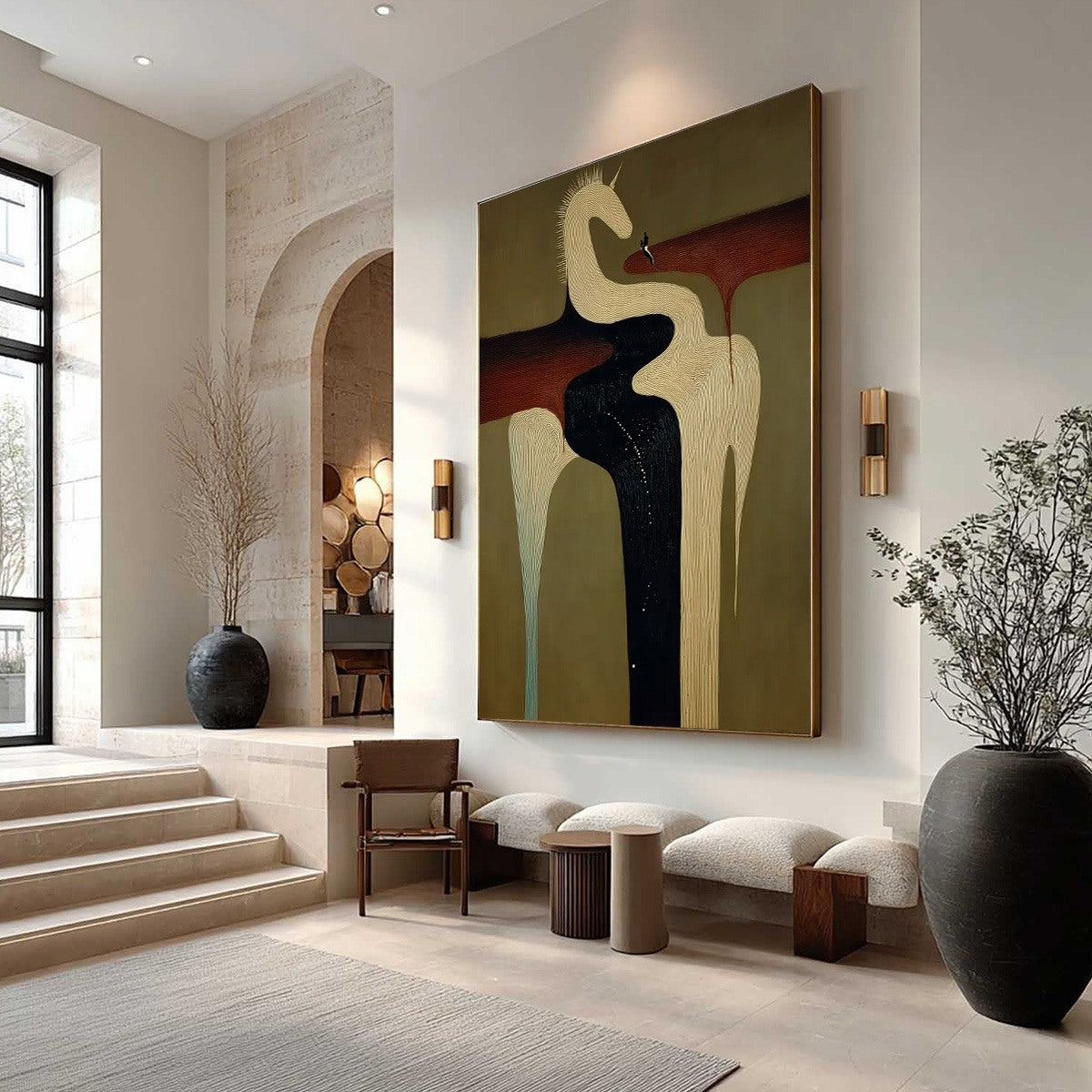 THE VOYAGER'S STEED: Textured Abstract Unicorn Painting for Modern Decor - Image 7