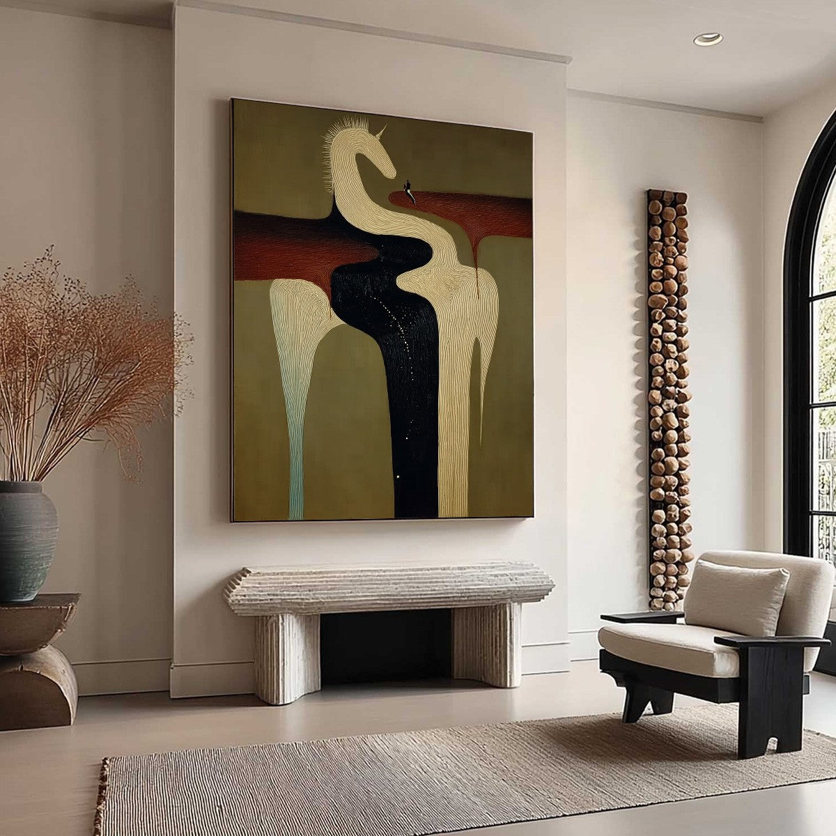 THE VOYAGER'S STEED: Textured Abstract Unicorn Painting for Modern Decor - Image 8