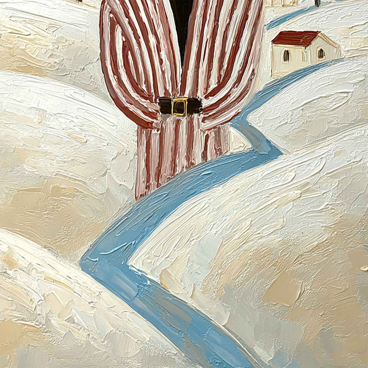 THE WANDERER'S PATH: Textured Figurative Landscape Painting - Image 5