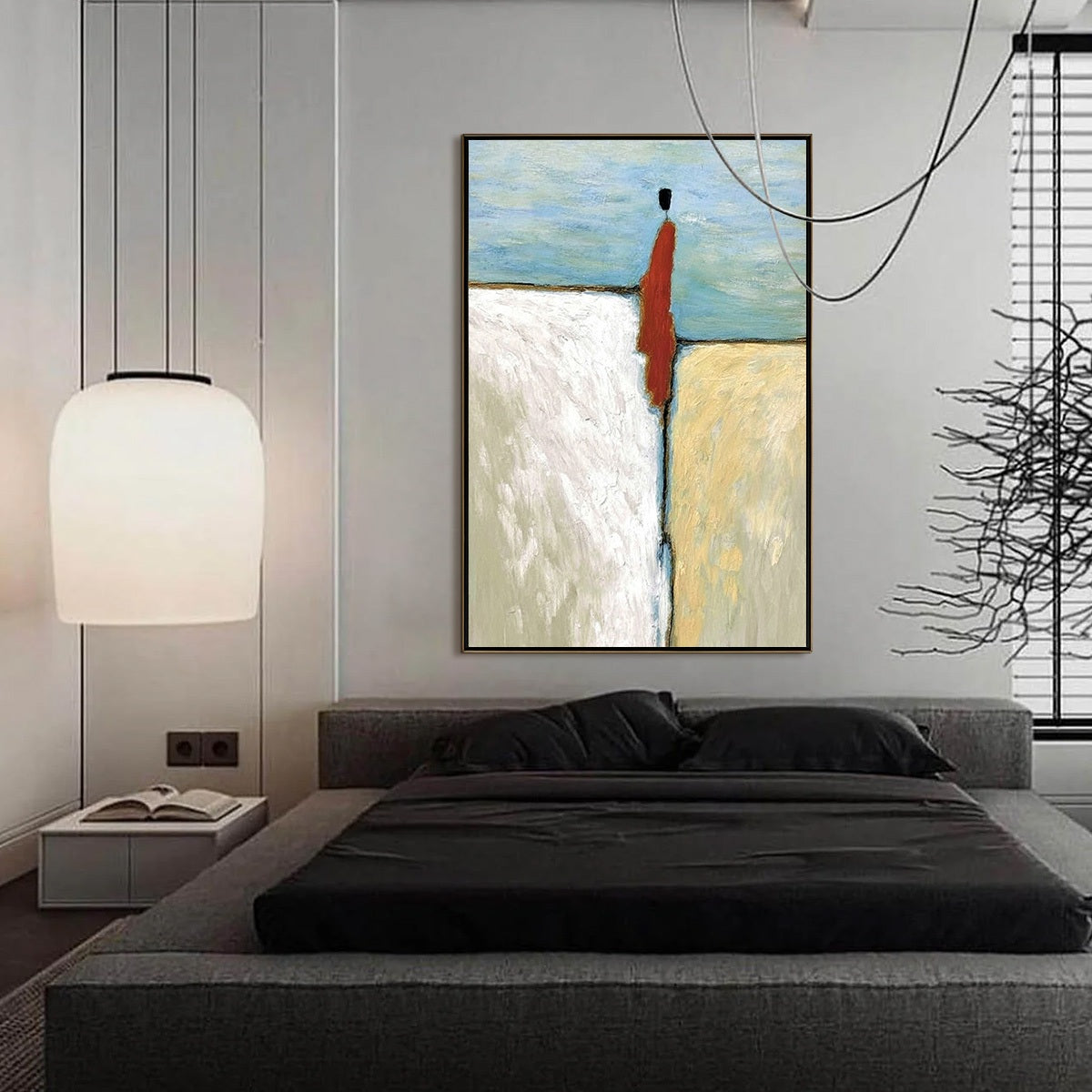 THE WATCHER: Minimalist Figurative Abstract Textured Painting - Image 7