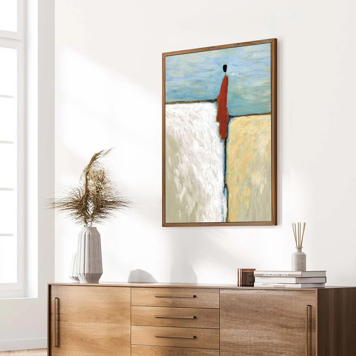 THE WATCHER: Minimalist Figurative Abstract Textured Painting - Image 8