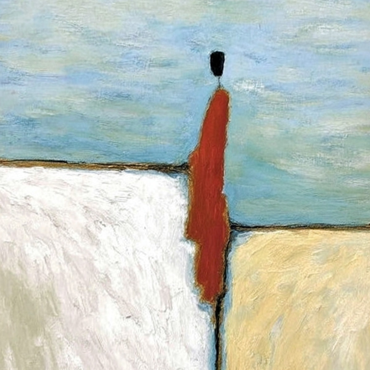 THE WATCHER: Minimalist Figurative Abstract Textured Painting - Image 3