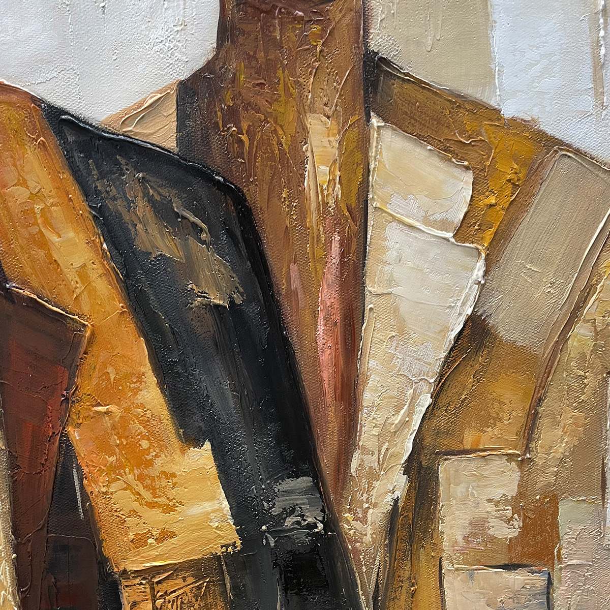 THE COMPANIONS: Textured Figurative Portrait Oil Painting with Palette Knife - Image 5