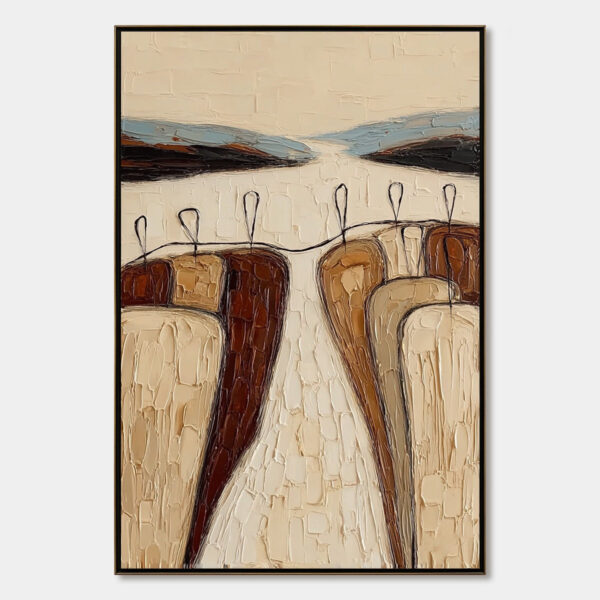 THE GATHERING: Textured Wabi Sabi Abstract Landscape Painting