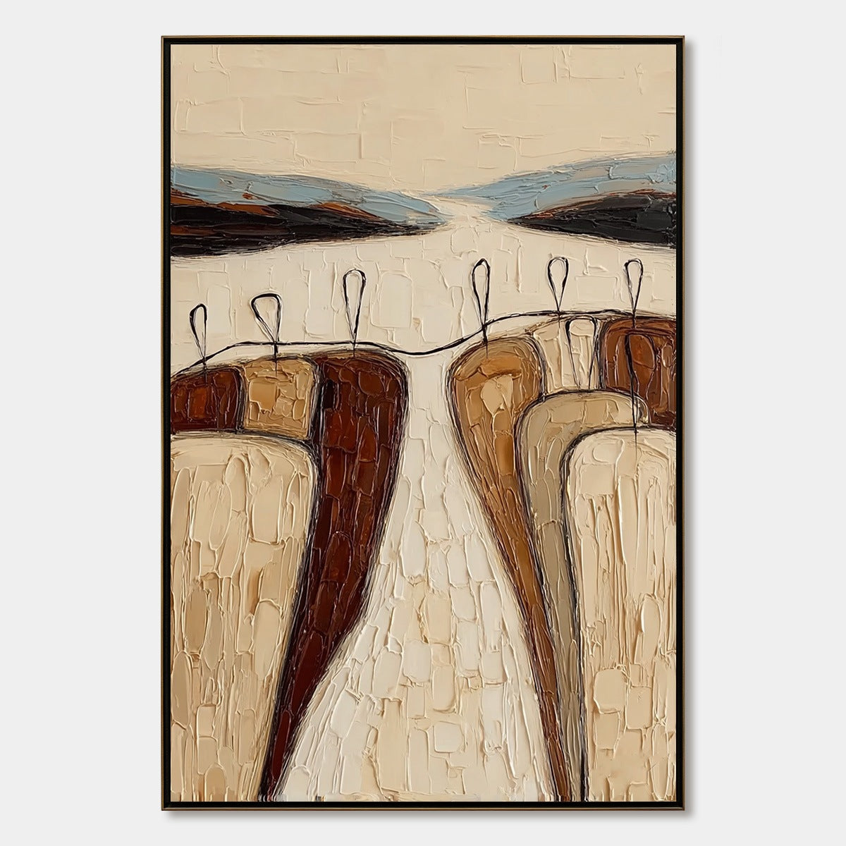 THE GATHERING: Textured Wabi Sabi Abstract Landscape Painting