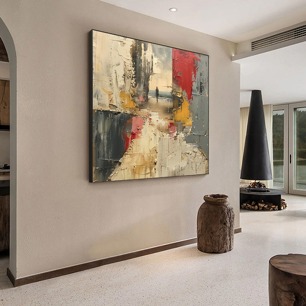 THRESHOLD: Textured Impasto Abstract Seaside Oil Painting - Image 5