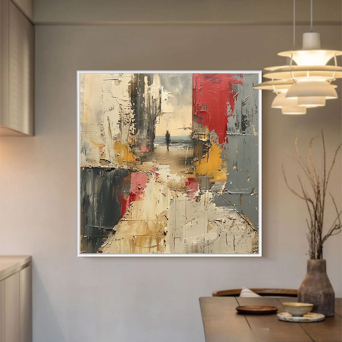 THRESHOLD: Textured Impasto Abstract Seaside Oil Painting - Image 2