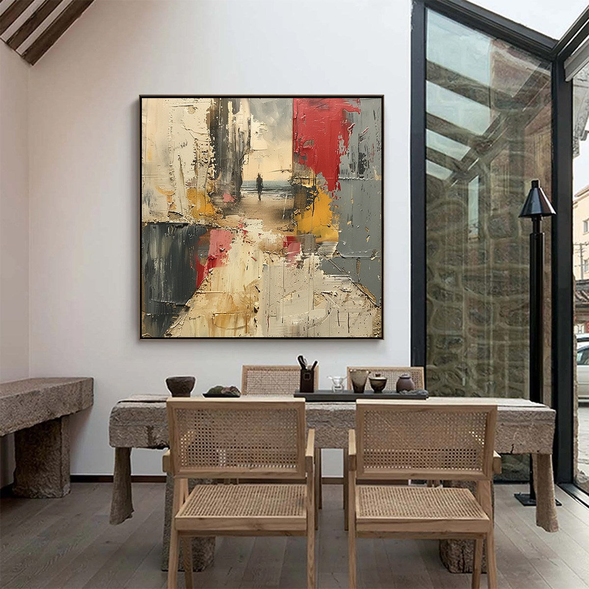 THRESHOLD: Textured Impasto Abstract Seaside Oil Painting - Image 8
