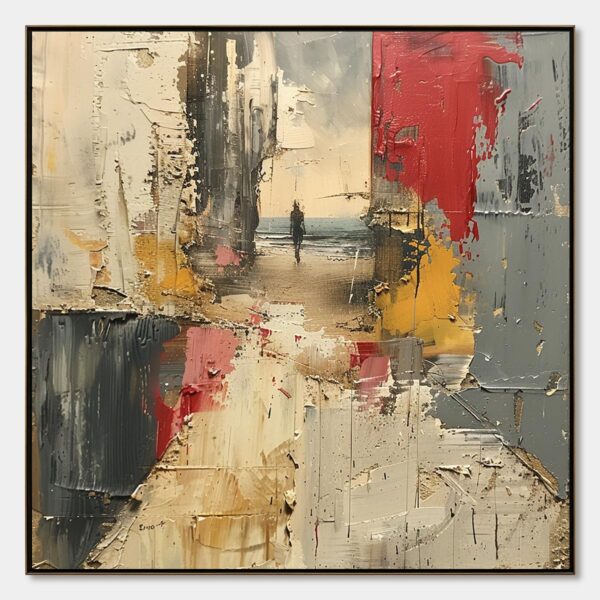 THRESHOLD: Textured Impasto Abstract Seaside Oil Painting