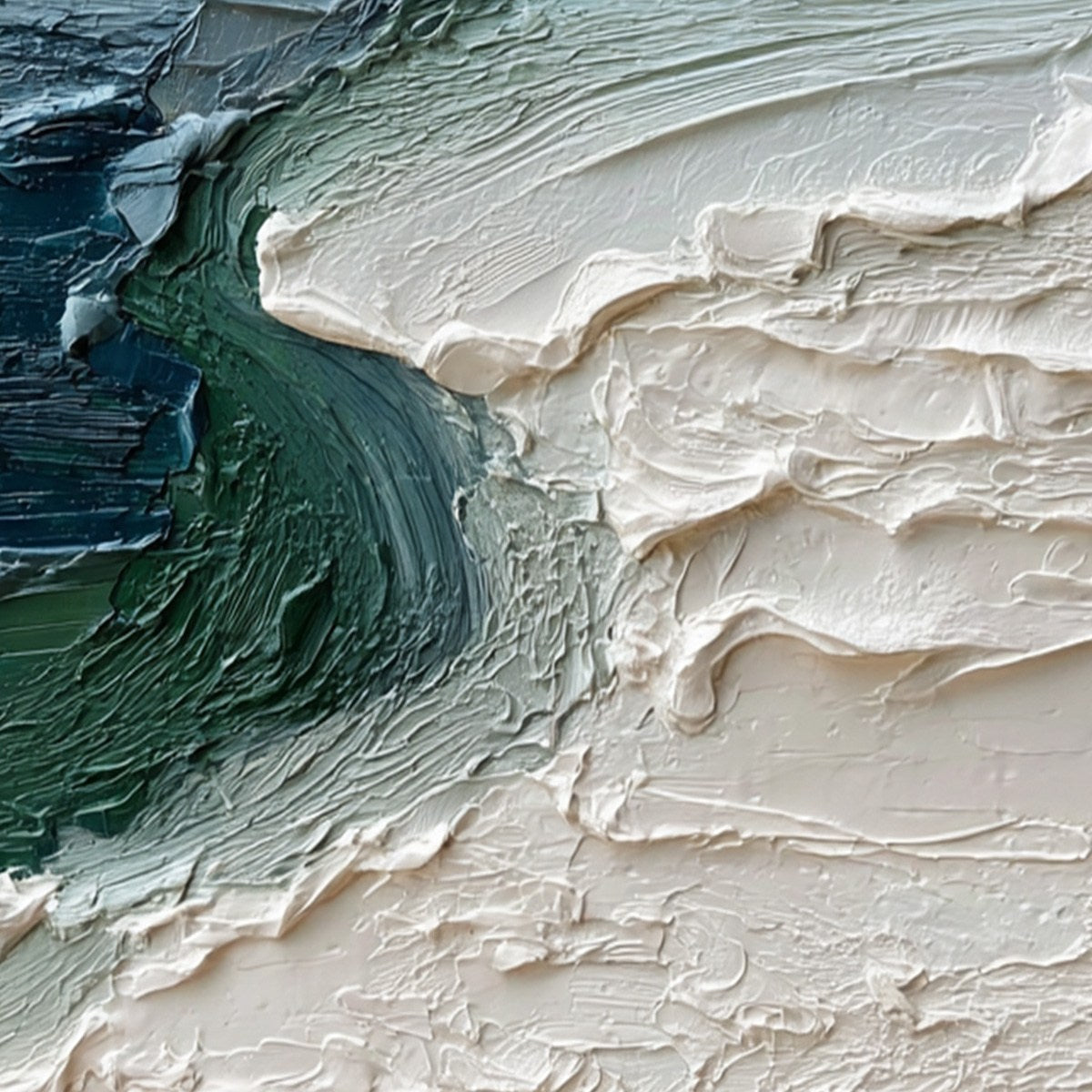 TIDAL CONVERGENCE: Textured Wabi Sabi Abstract Seascape Painting - Image 3
