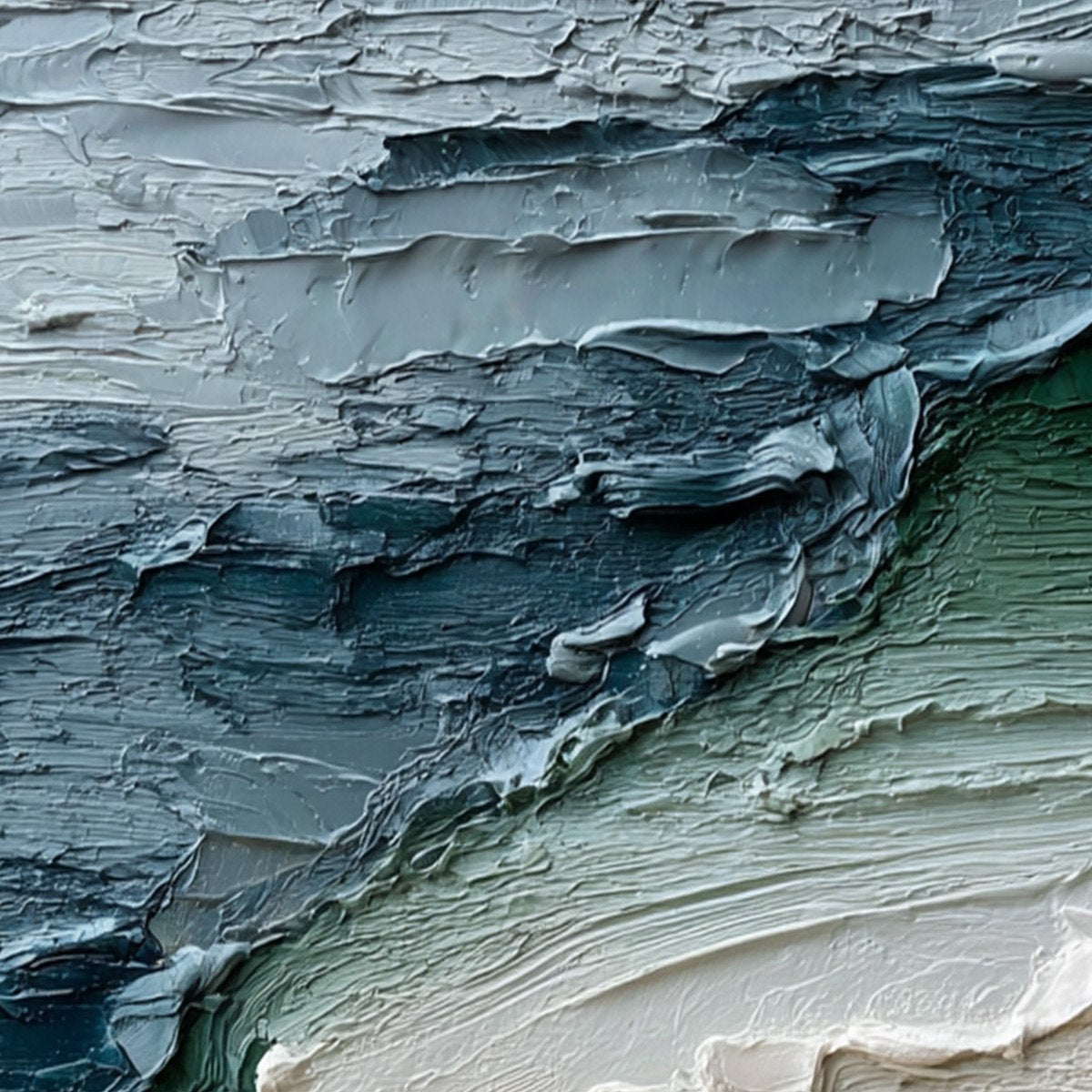 TIDAL CONVERGENCE: Textured Wabi Sabi Abstract Seascape Painting - Image 5