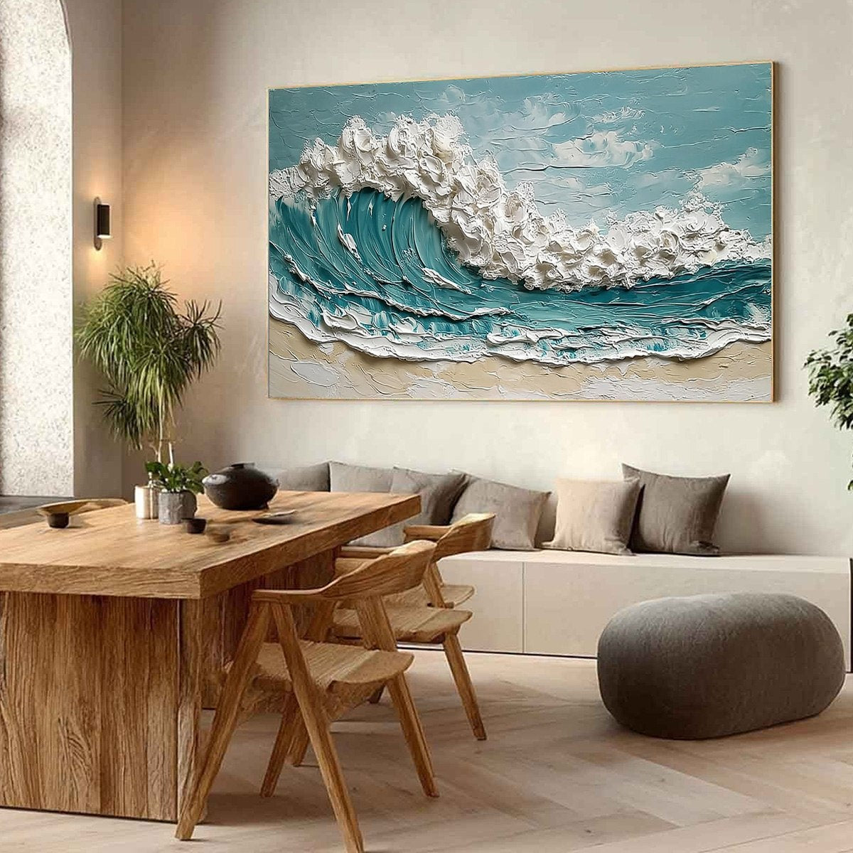 TIDAL CREST: Textured Impasto Ocean Wave Painting - Image 7