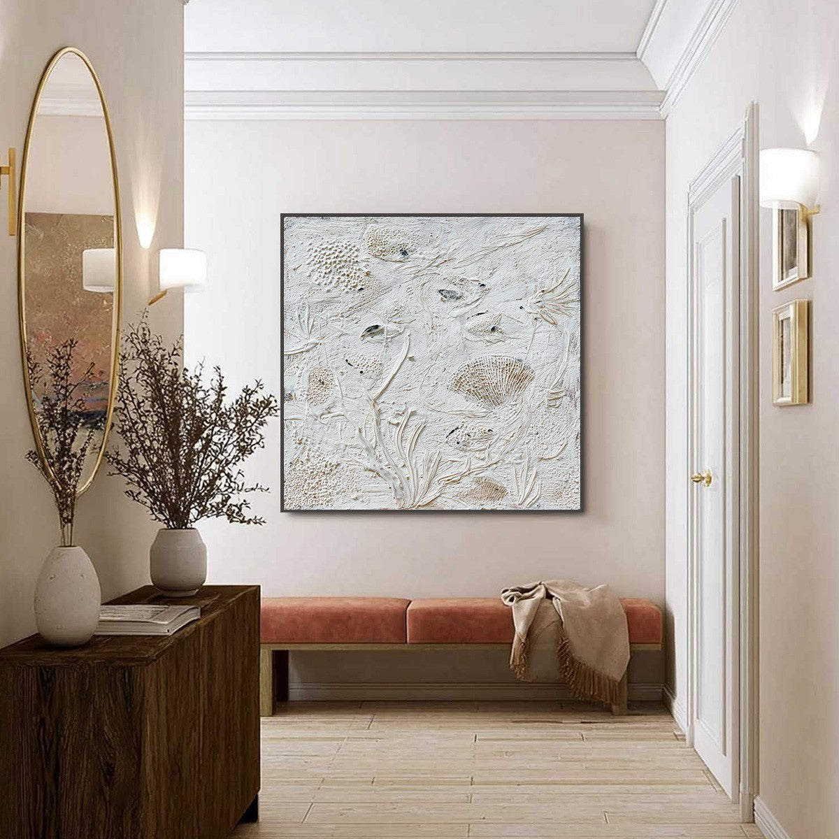 TIDAL RELICS: Textured Wabi Sabi Abstract Ocean Painting - Image 6