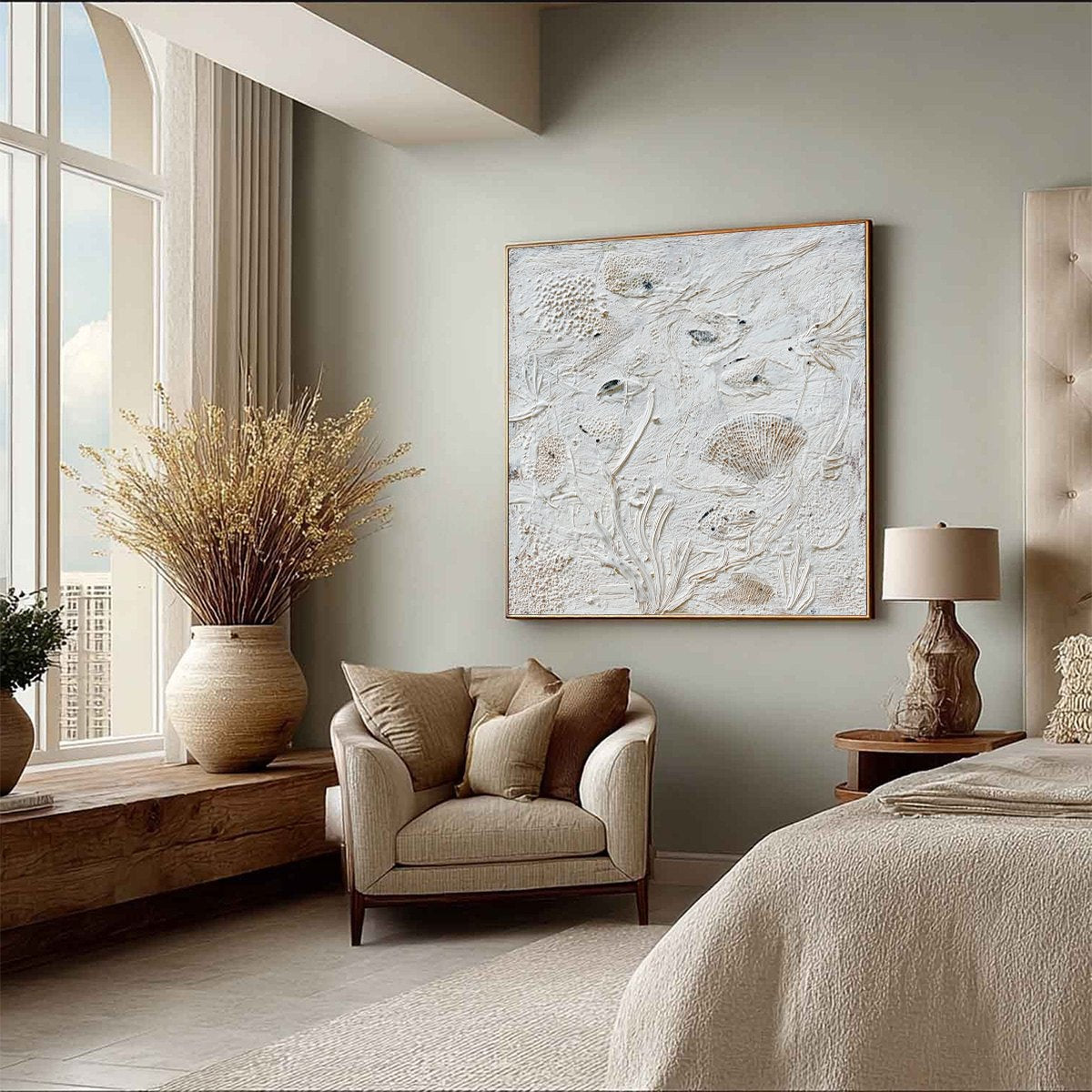 TIDAL RELICS: Textured Wabi Sabi Abstract Ocean Painting - Image 8