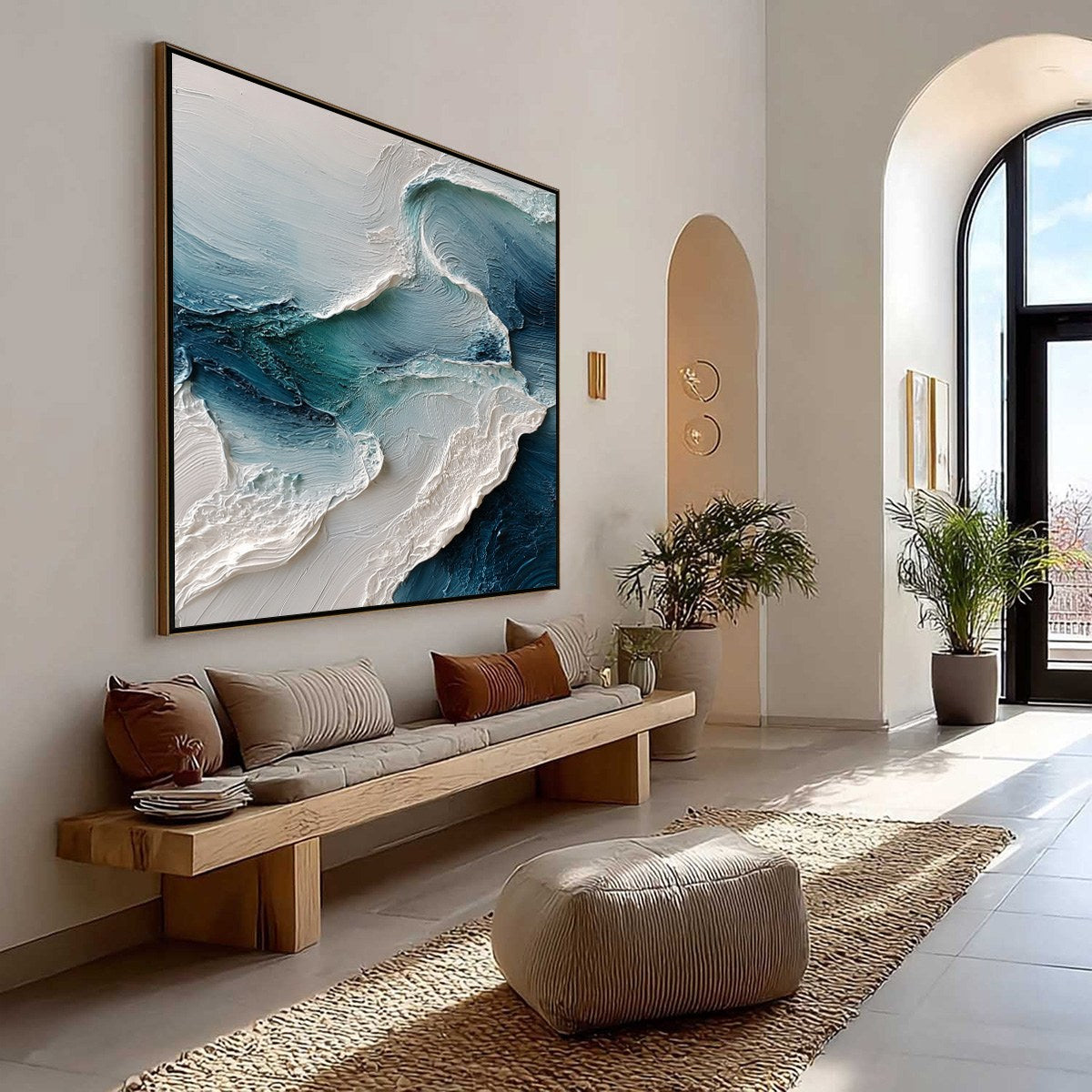 TIDAL RHYTHM: Wabi Sabi Textured Abstract Ocean Wave Painting - Image 7