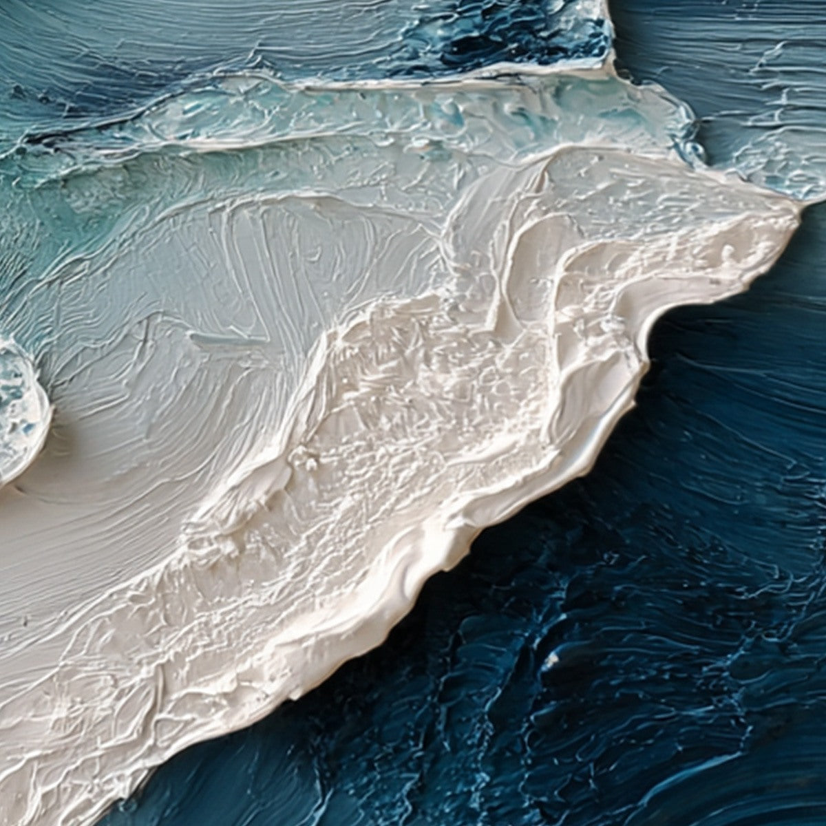 TIDAL RHYTHM: Wabi Sabi Textured Abstract Ocean Wave Painting - Image 3