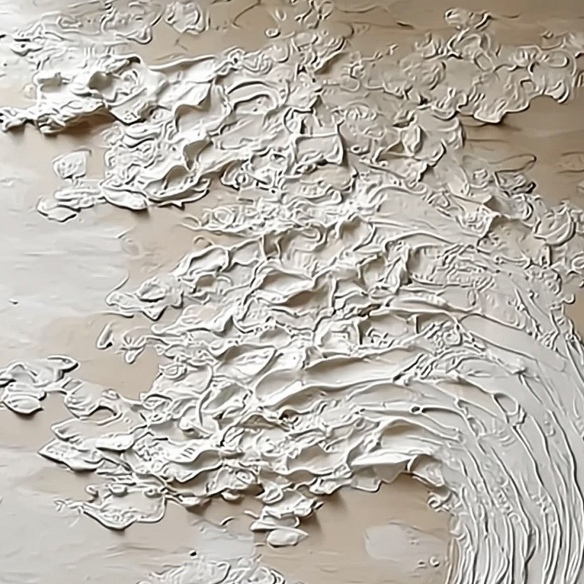 TIDAL SERENITY: Textured Wabi Sabi Ocean Wave Painting - Image 3