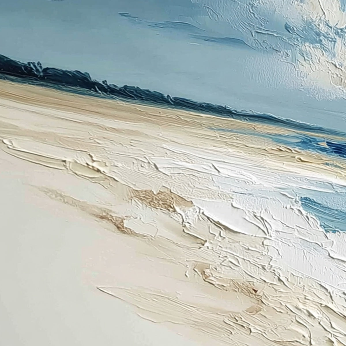 TIDAL WHISPER: Textured Impasto Seascape Oil Painting for Coastal Decor - Image 3