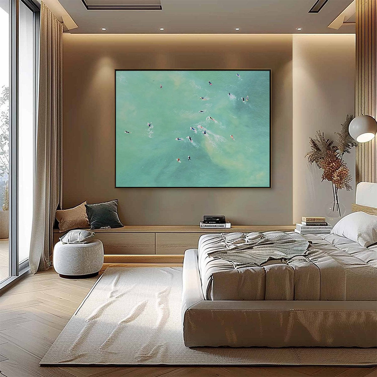 TIDAL CHASE: Aerial Surfer Sports Scene Painting - Image 4