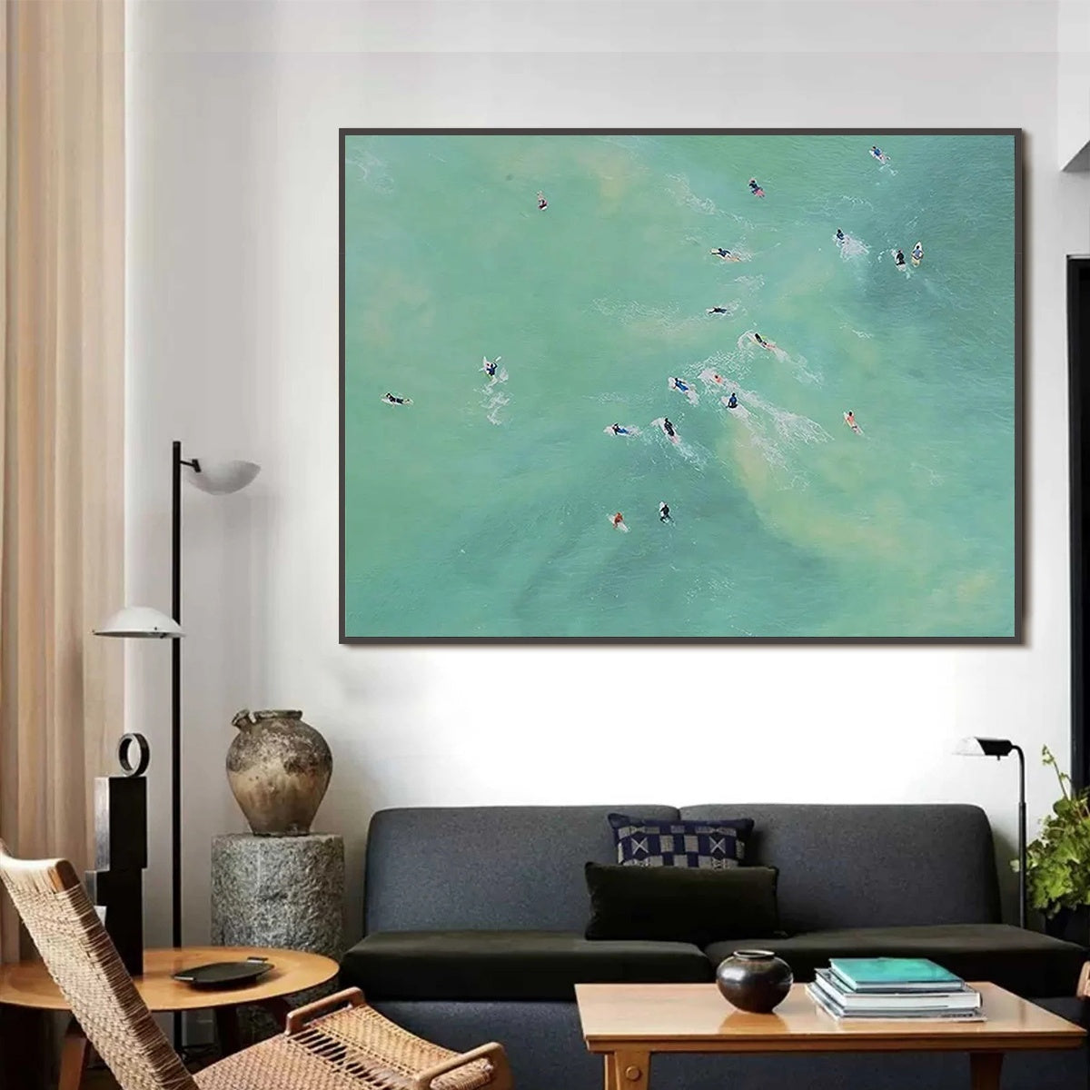 TIDAL CHASE: Aerial Surfer Sports Scene Painting - Image 5