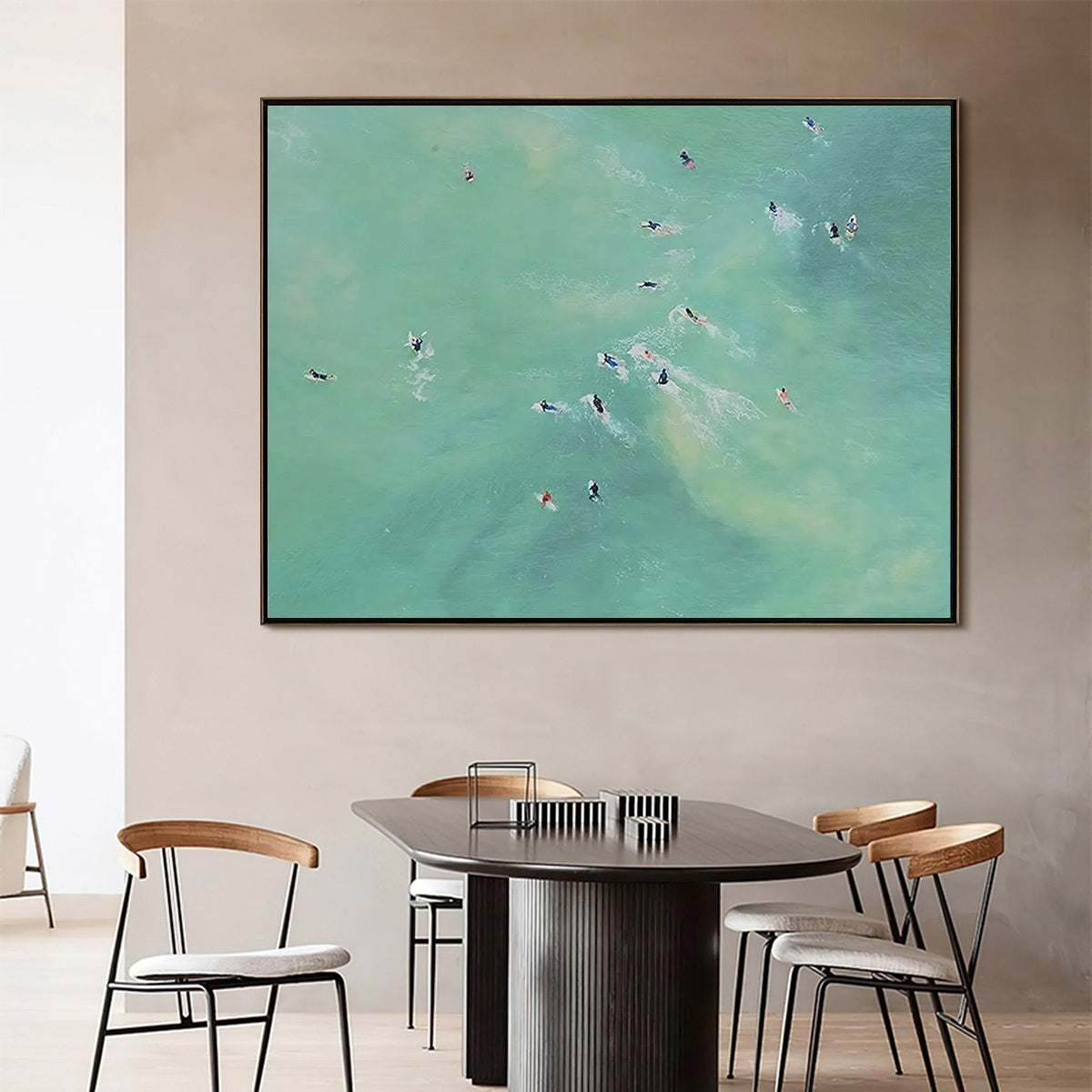 TIDAL CHASE: Aerial Surfer Sports Scene Painting - Image 2