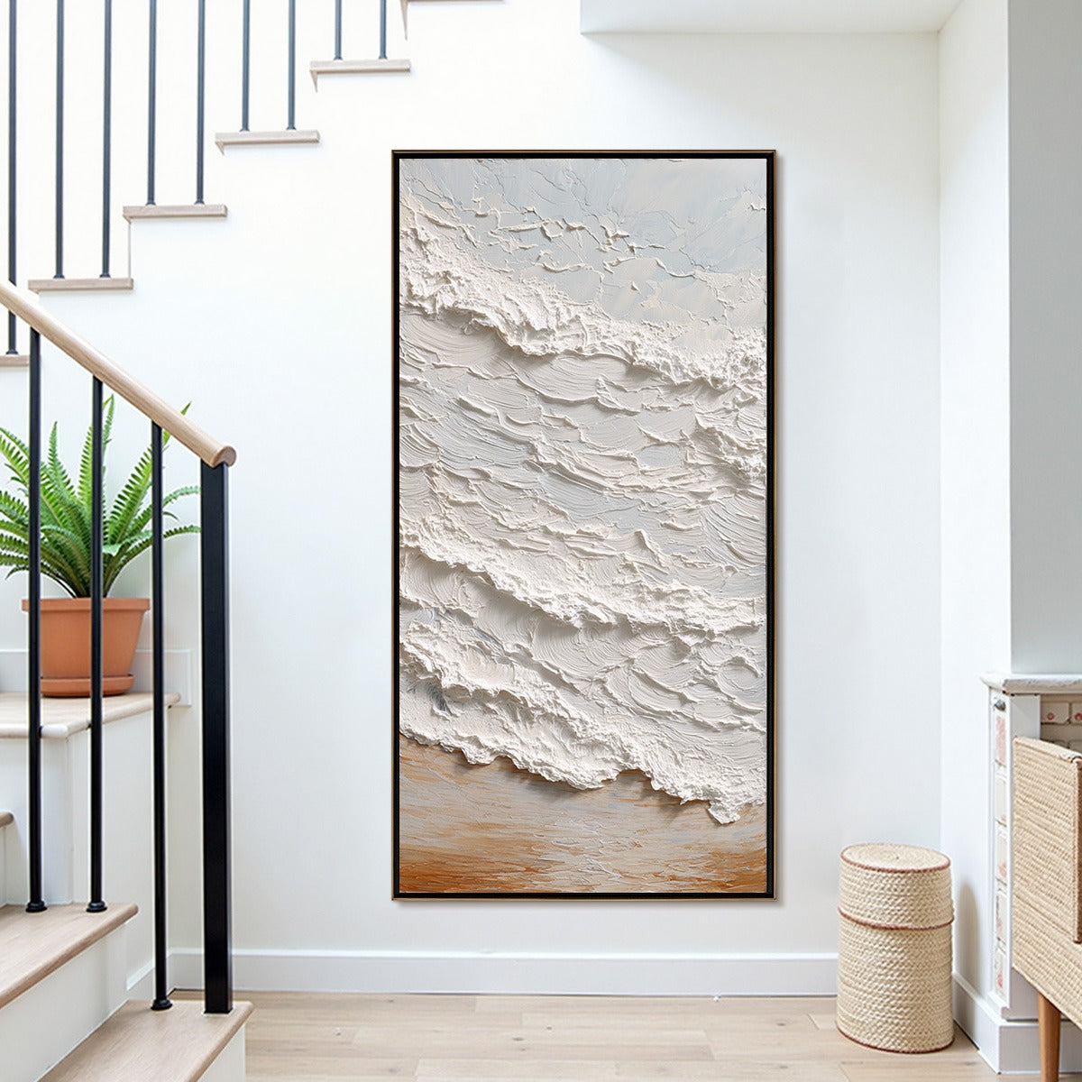 TIDAL CREST: Heavy Texture Impasto Ocean Wave Painting - Image 2
