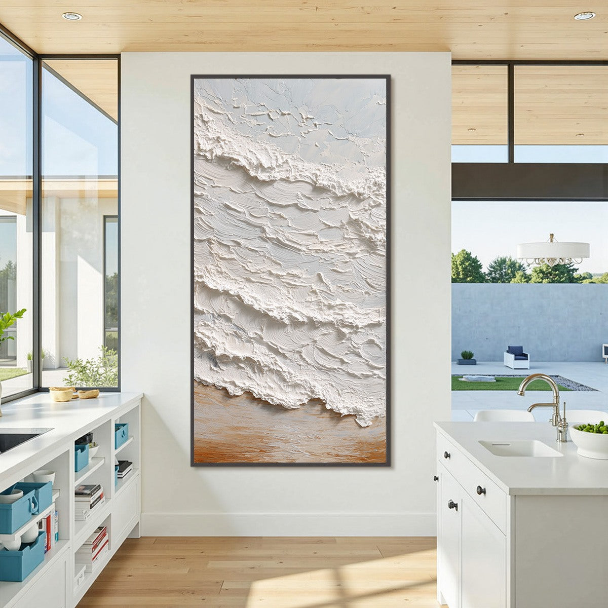 TIDAL CREST: Heavy Texture Impasto Ocean Wave Painting - Image 6