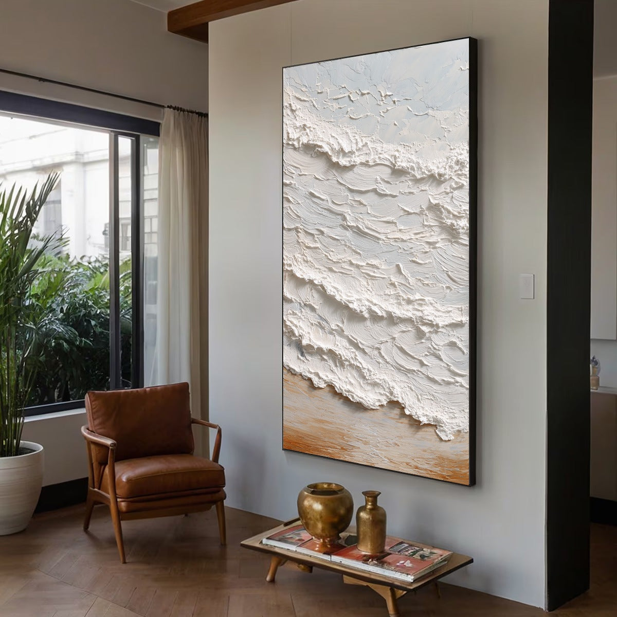 TIDAL CREST: Heavy Texture Impasto Ocean Wave Painting - Image 7