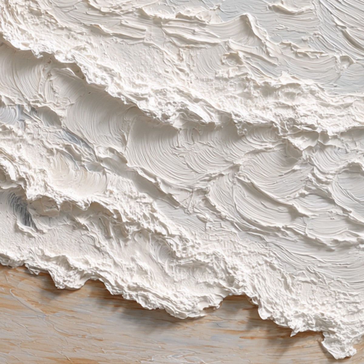 TIDAL CREST: Heavy Texture Impasto Ocean Wave Painting - Image 3