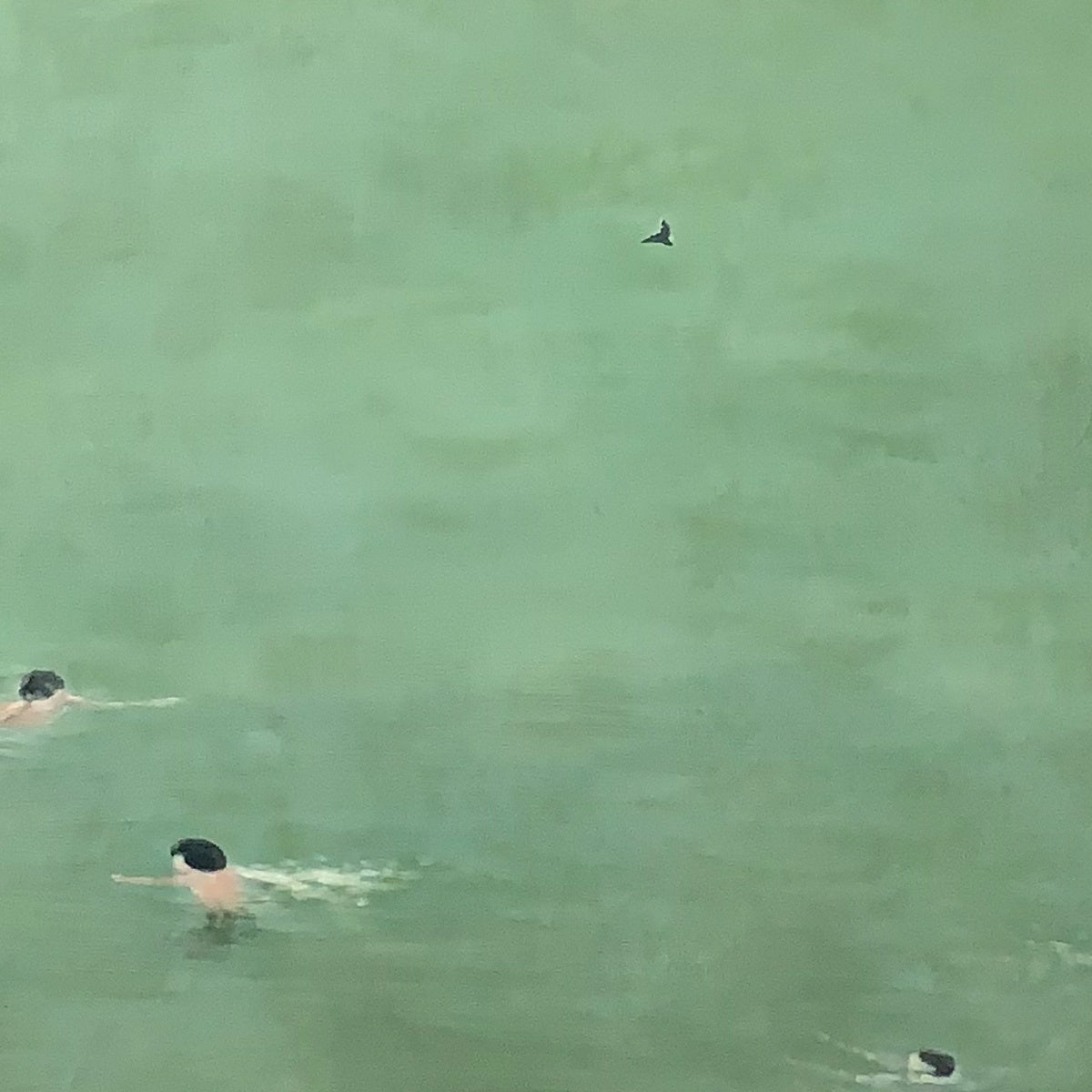 TIDAL GLIDE: Minimalist Swimmer Sports Oil Painting - Image 6