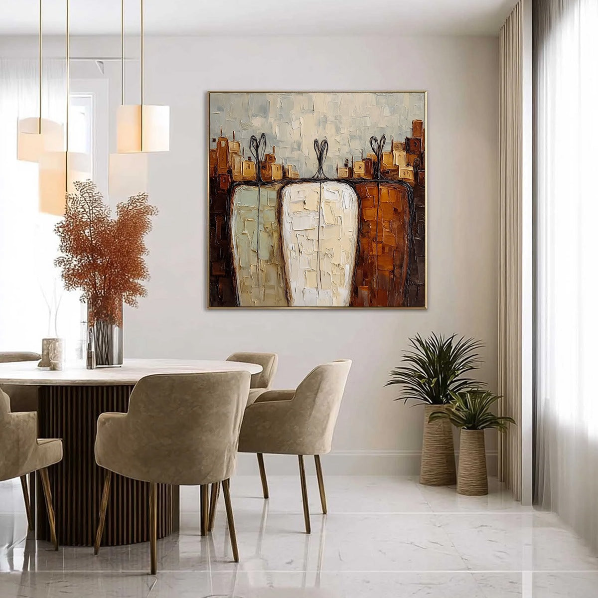 TOGETHER: Textured Impasto Abstract Figurative Painting - Image 4