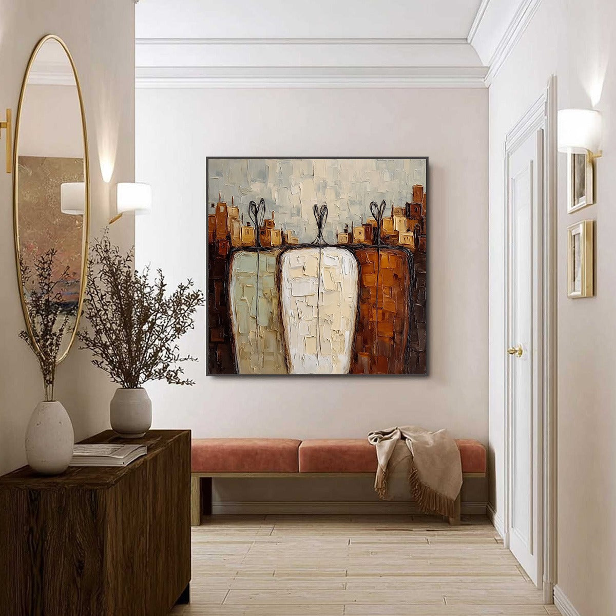 TOGETHER: Textured Impasto Abstract Figurative Painting - Image 6