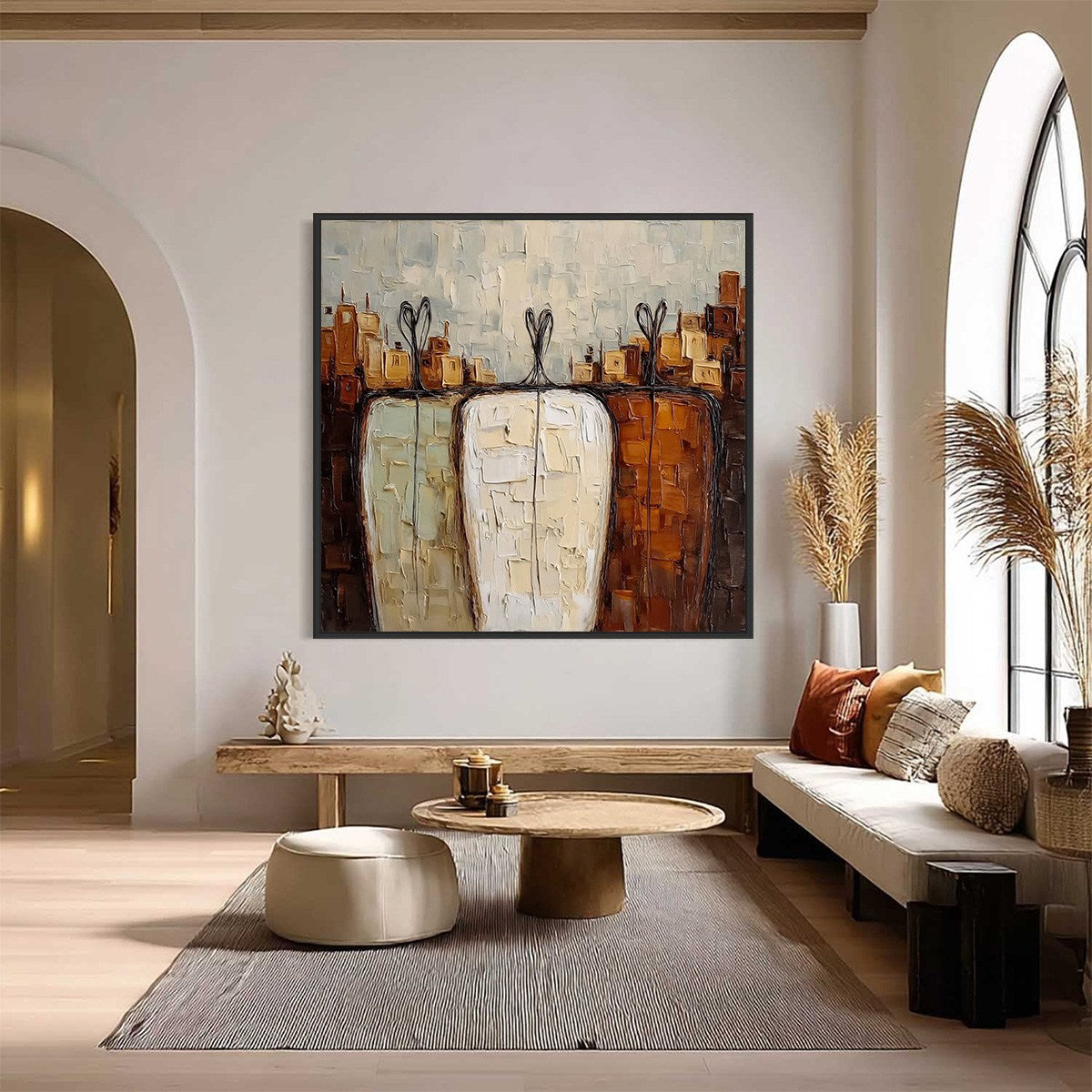 TOGETHER: Textured Impasto Abstract Figurative Painting - Image 2