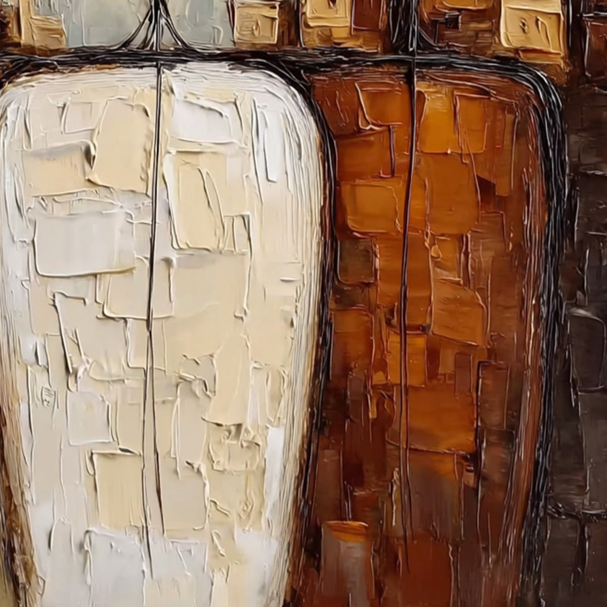 TOGETHER: Textured Impasto Abstract Figurative Painting - Image 3