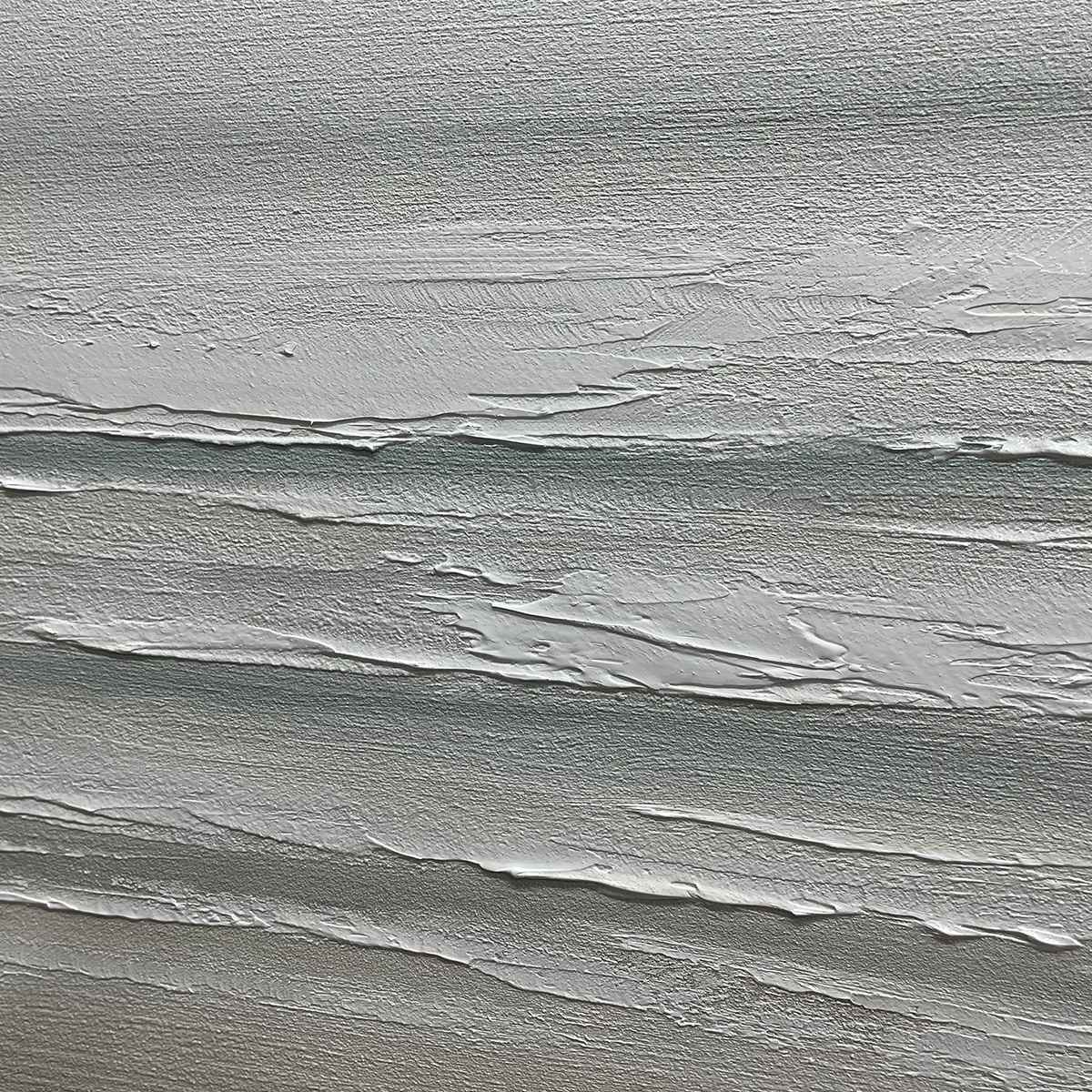 TRANQUIL COAST: Minimalist Coastal Landscape Painting in Neutral Tones - Image 7