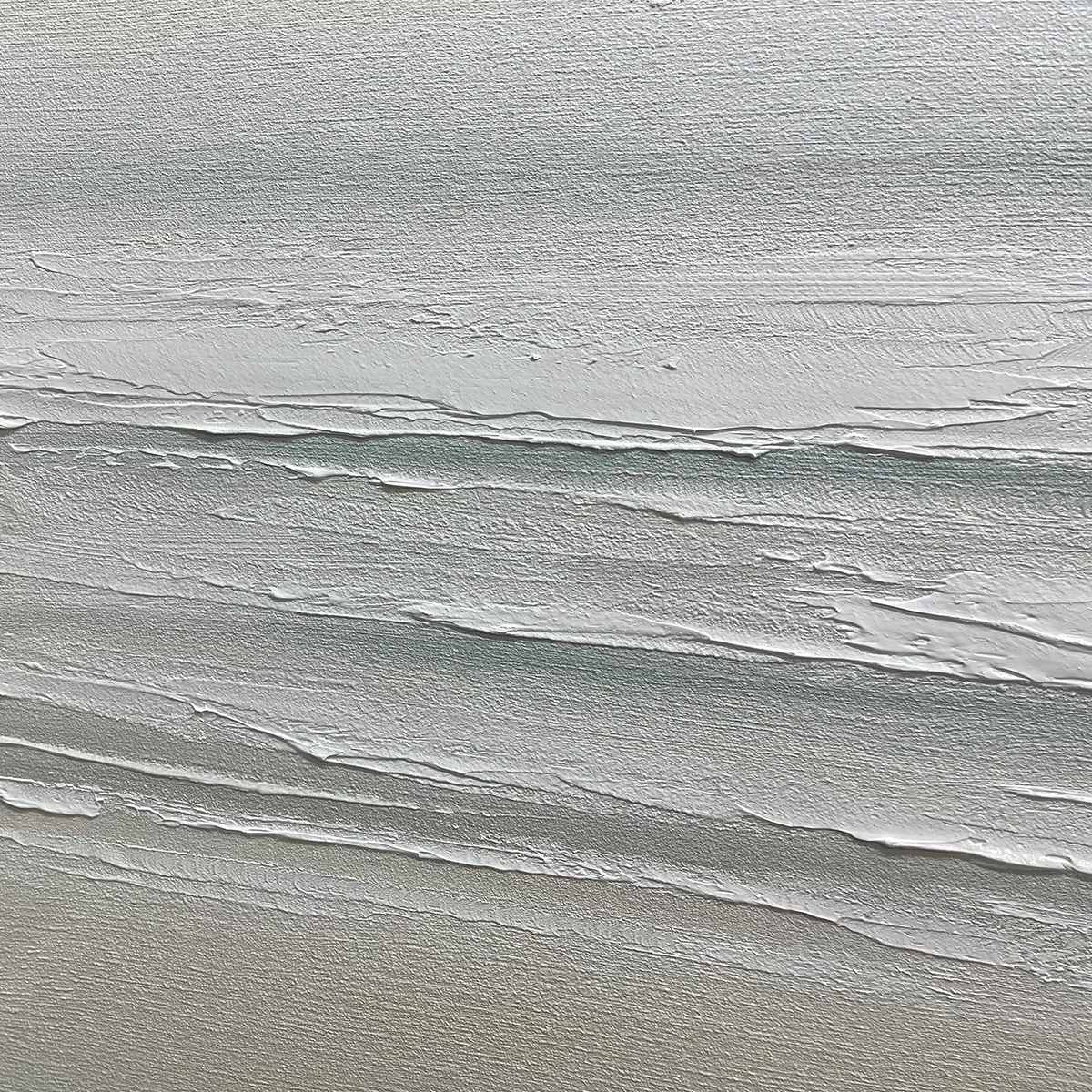 TRANQUIL COAST: Minimalist Coastal Landscape Painting in Neutral Tones - Image 4