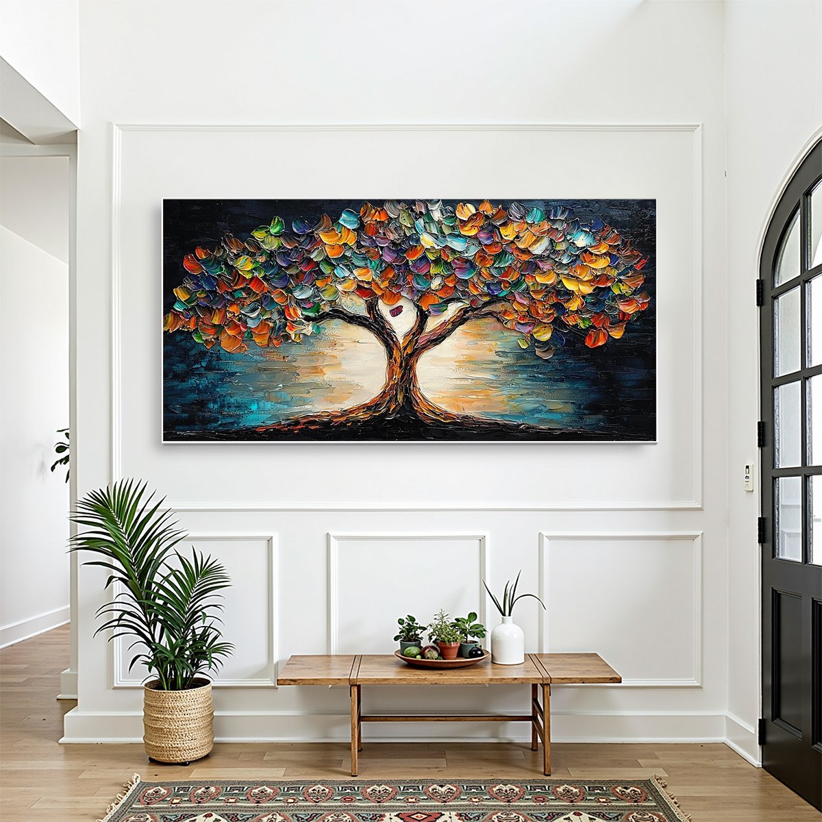 TREE OF LIFE: Textured Impasto Colorful Tree Oil Painting - Image 2