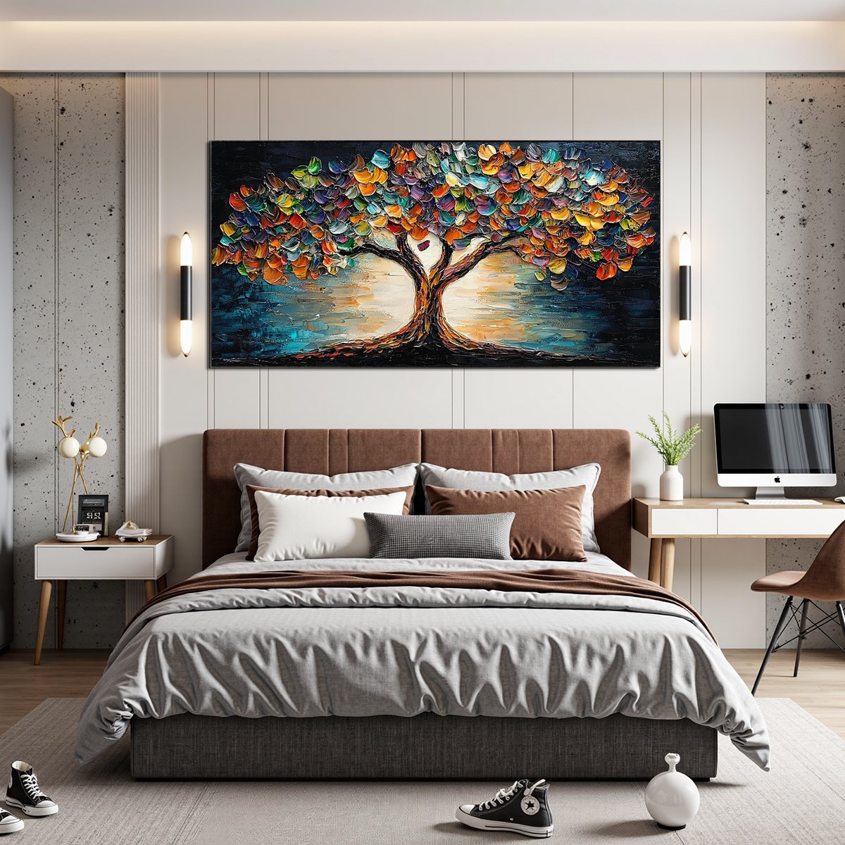 TREE OF LIFE: Textured Impasto Colorful Tree Oil Painting - Image 7