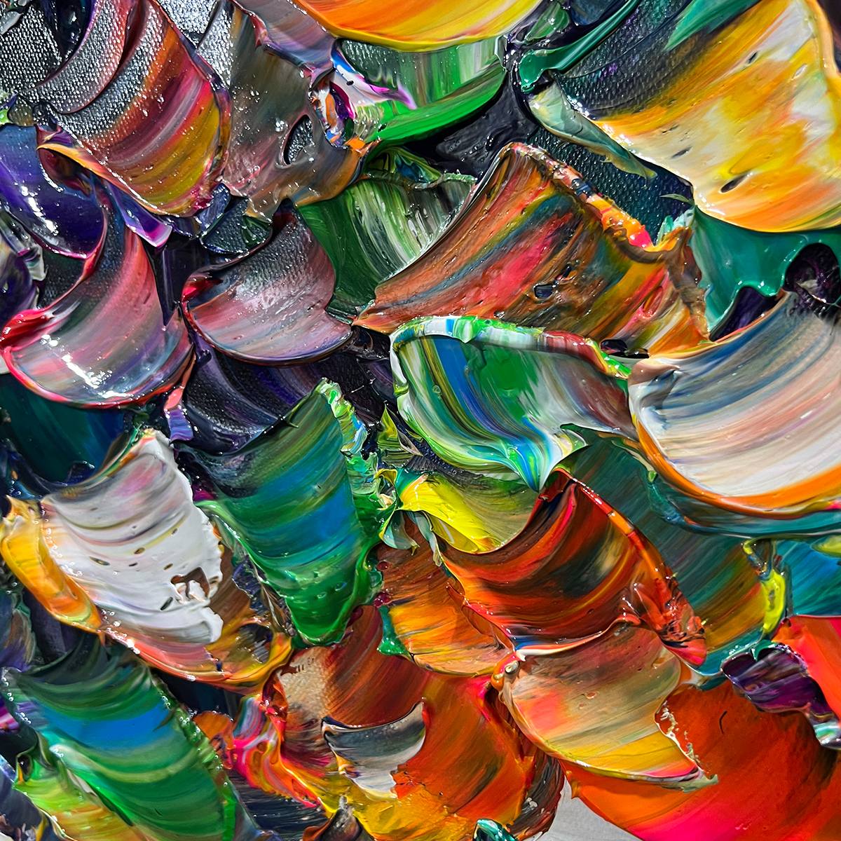 TREE OF LIFE: Textured Impasto Colorful Tree Oil Painting - Image 3