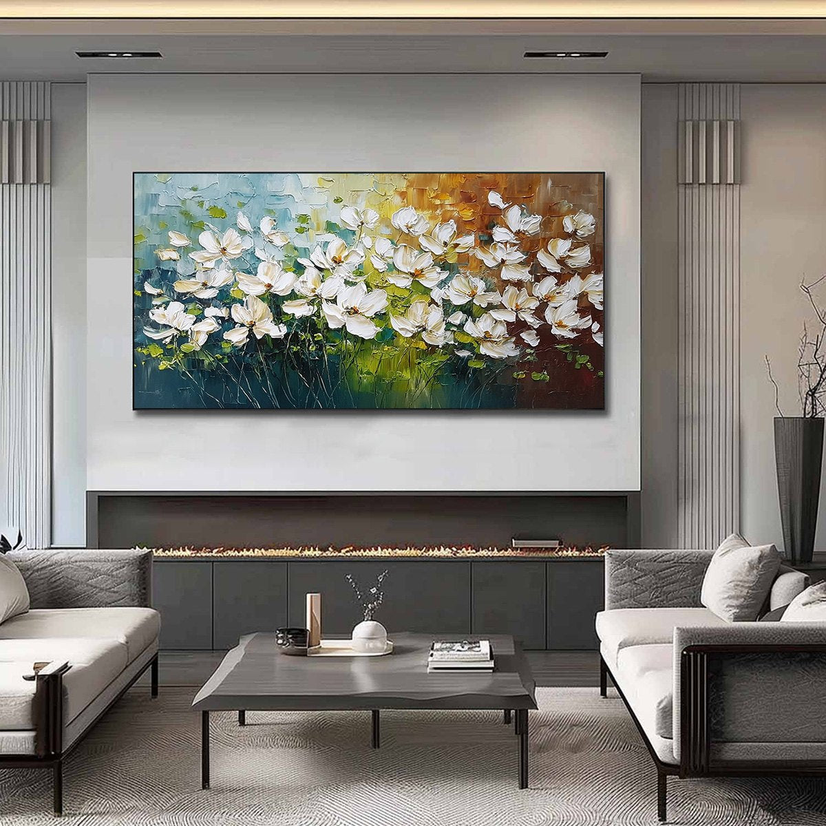TUSCAN BLOOM: Textured Palette Knife Floral Oil Painting - Image 2