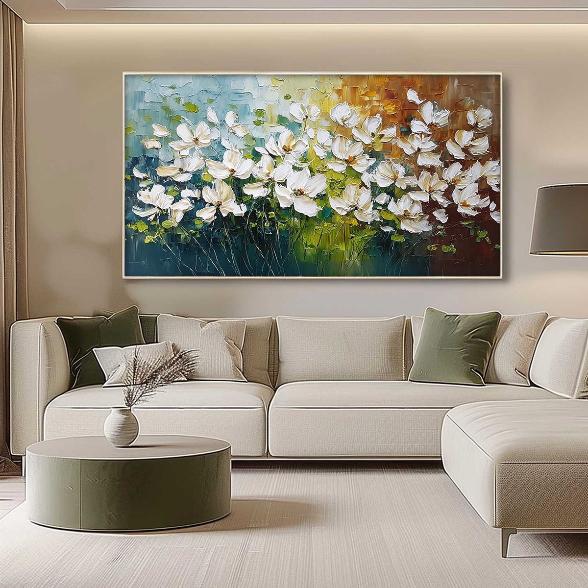 TUSCAN BLOOM: Textured Palette Knife Floral Oil Painting - Image 4