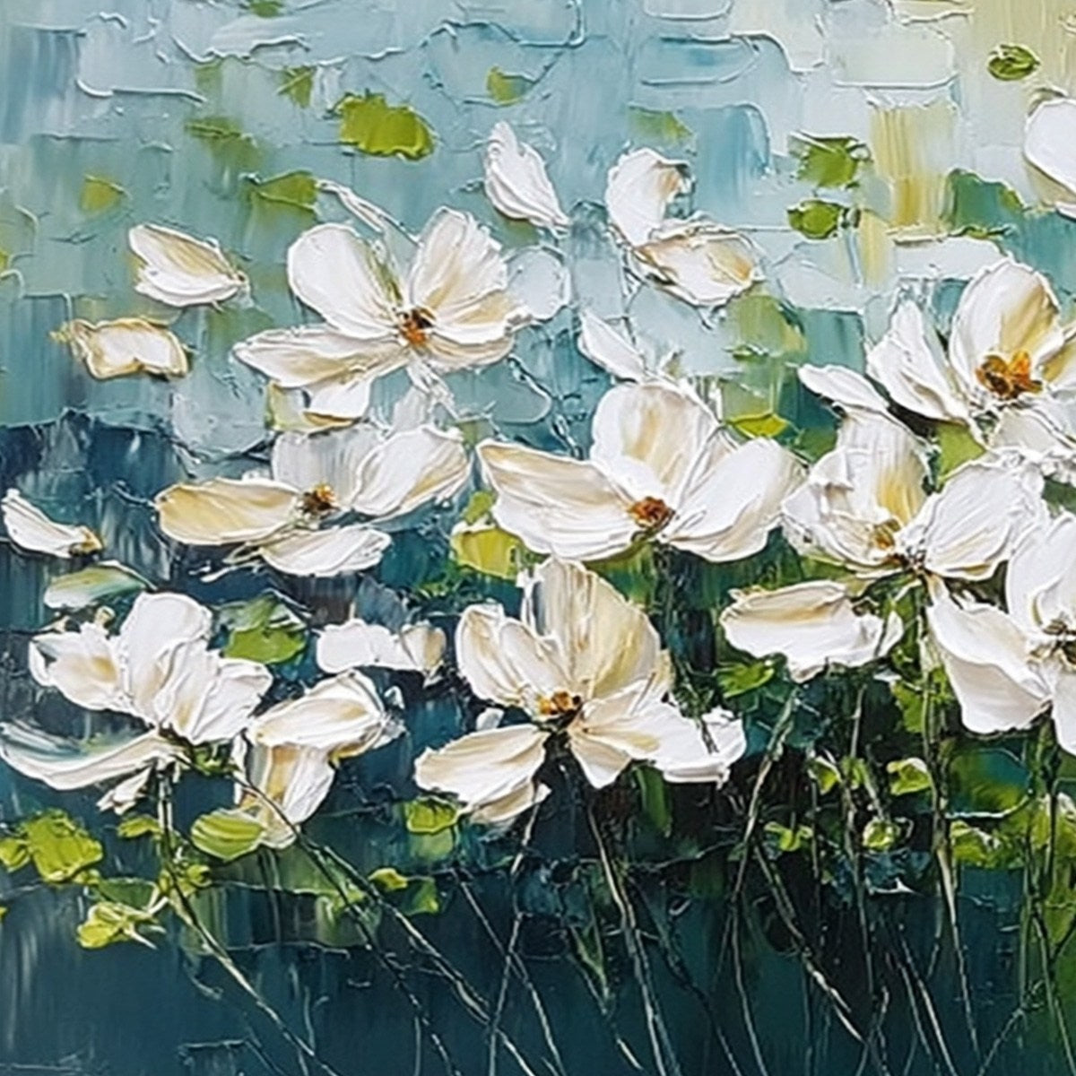 TUSCAN BLOOM: Textured Palette Knife Floral Oil Painting - Image 3