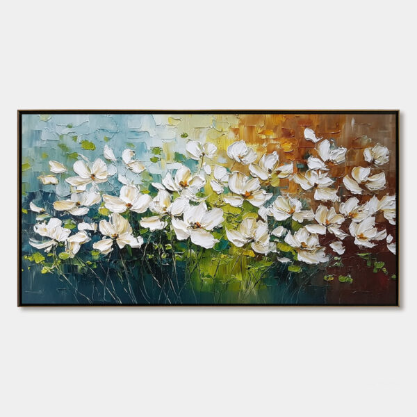 TUSCAN BLOOM: Textured Palette Knife Floral Oil Painting