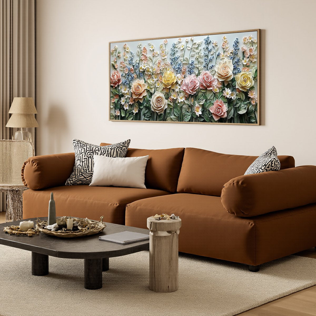 GARDEN RHAPSODY: Textured Floral Oil Painting - Image 5