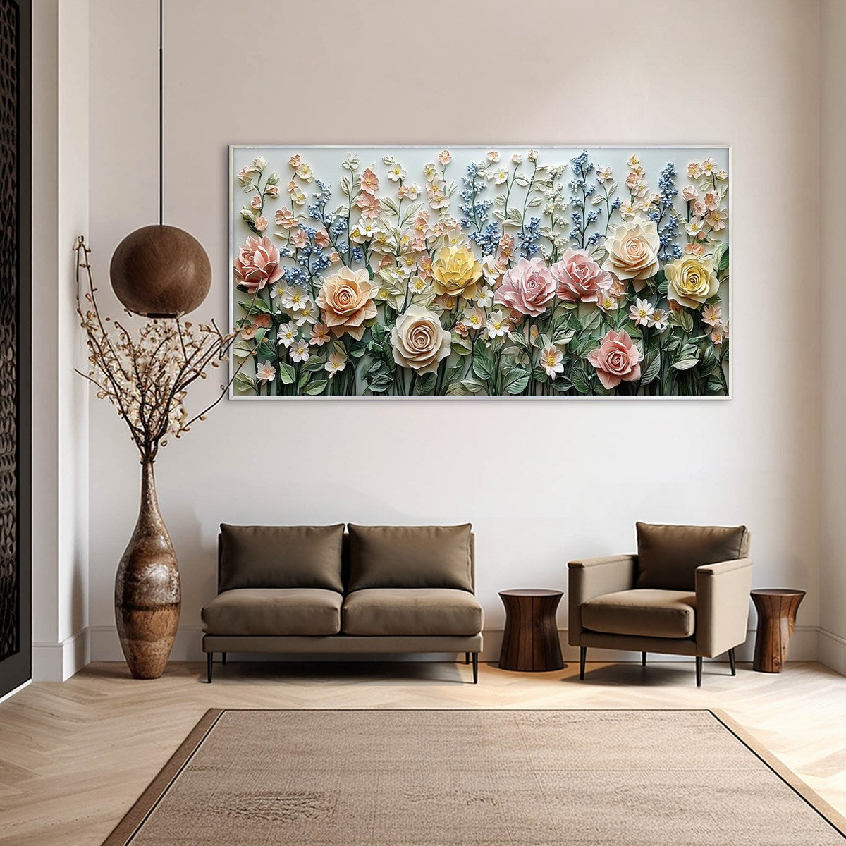 GARDEN RHAPSODY: Textured Floral Oil Painting - Image 2