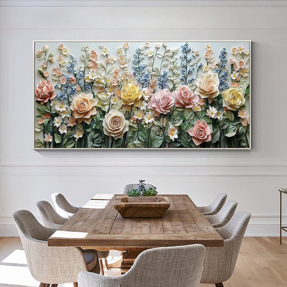 GARDEN RHAPSODY: Textured Floral Oil Painting - Image 4