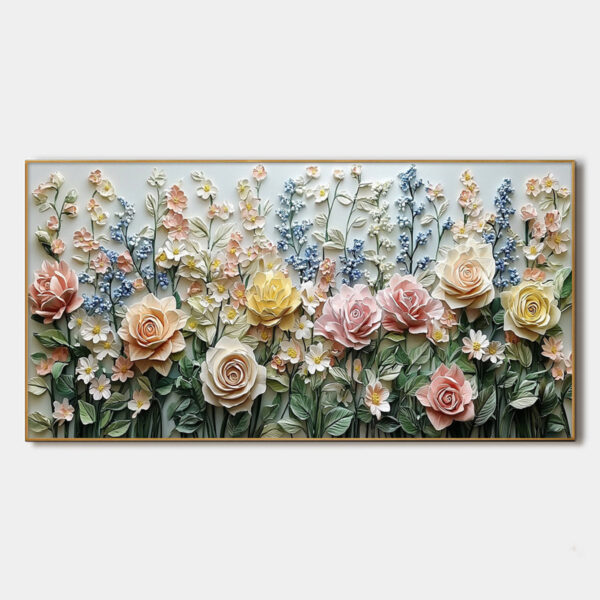 GARDEN RHAPSODY: Textured Floral Oil Painting