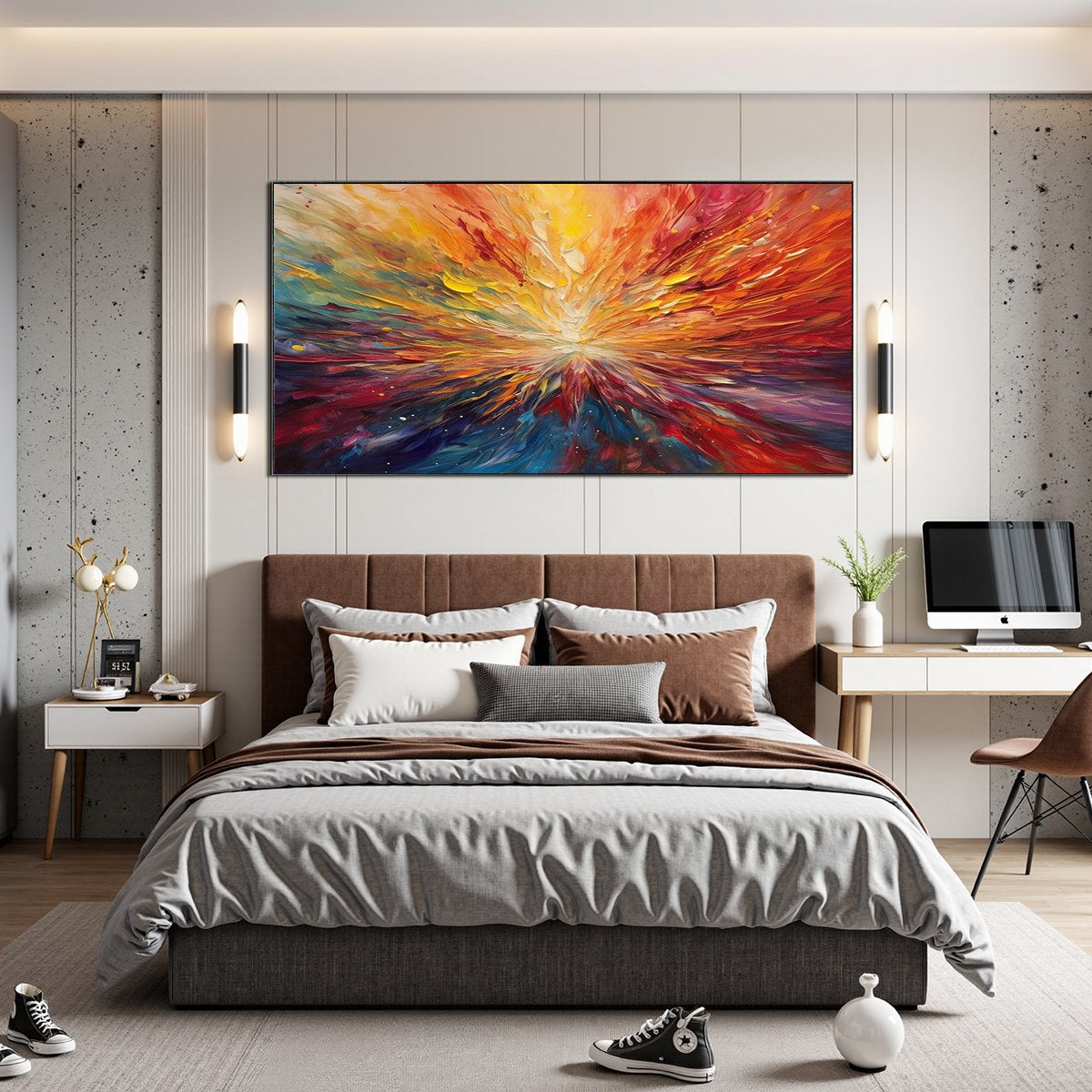 SOLAR FLARE: Textured Impasto Abstract Oil Painting - Image 7